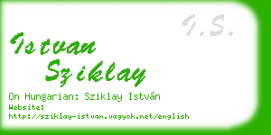 istvan sziklay business card