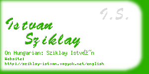 istvan sziklay business card